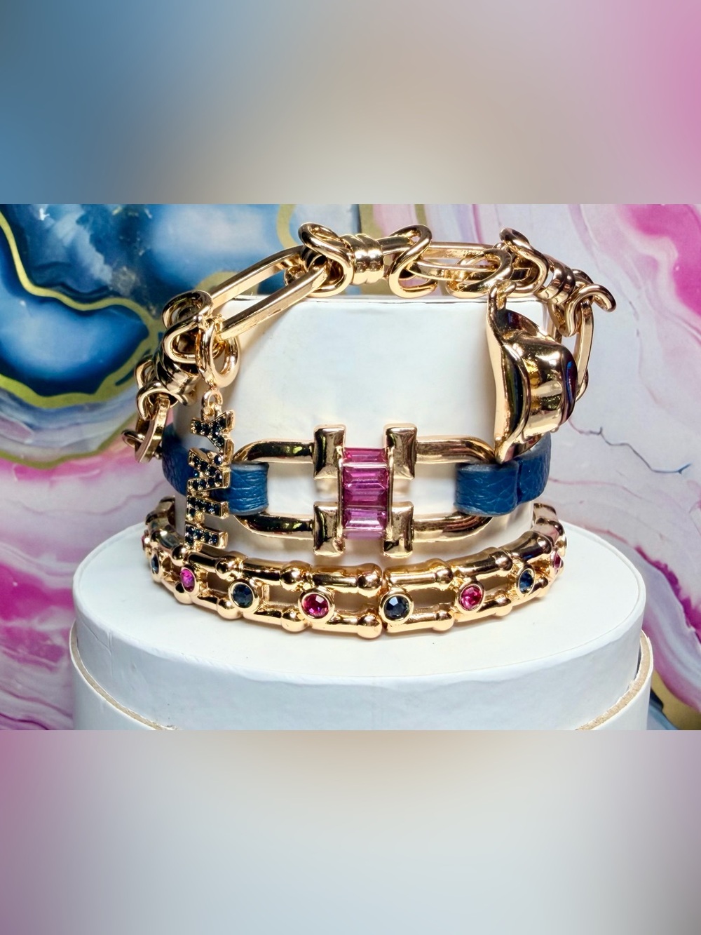Bomb Party Bracelet Stack -“Southern Charm” on Gold ST21572